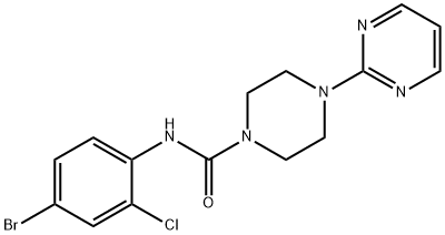 N-(4-bromo-2-chlorophenyl)-4-pyrimidin-2-ylpiperazine-1-carboxamide Struktur