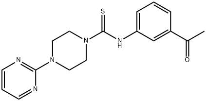 N-(3-acetylphenyl)-4-pyrimidin-2-ylpiperazine-1-carbothioamide Struktur