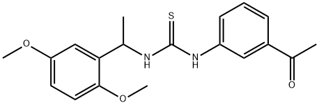 1-(3-acetylphenyl)-3-[1-(2,5-dimethoxyphenyl)ethyl]thiourea Struktur