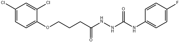 1-[4-(2,4-dichlorophenoxy)butanoylamino]-3-(4-fluorophenyl)urea Struktur