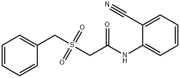 2-benzylsulfonyl-N-(2-cyanophenyl)acetamide Struktur