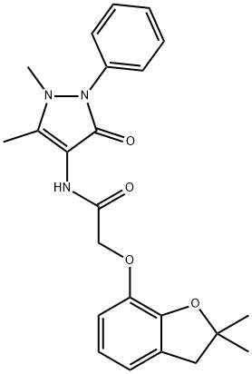 2-[(2,2-dimethyl-3H-1-benzofuran-7-yl)oxy]-N-(1,5-dimethyl-3-oxo-2-phenylpyrazol-4-yl)acetamide Struktur