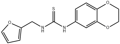 1-(2,3-dihydro-1,4-benzodioxin-6-yl)-3-(furan-2-ylmethyl)thiourea Struktur