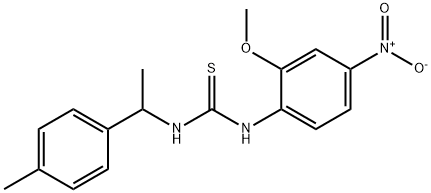 1-(2-methoxy-4-nitrophenyl)-3-[1-(4-methylphenyl)ethyl]thiourea Struktur