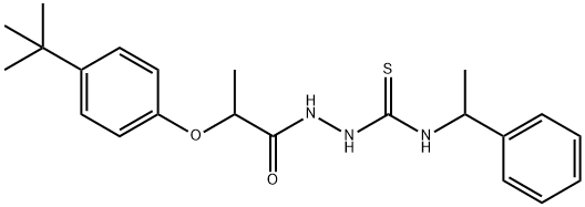 1-[2-(4-tert-butylphenoxy)propanoylamino]-3-(1-phenylethyl)thiourea Structure