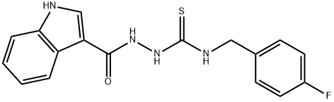 1-[(4-fluorophenyl)methyl]-3-(1H-indole-3-carbonylamino)thiourea Struktur