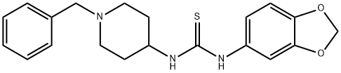 1-(1,3-benzodioxol-5-yl)-3-(1-benzylpiperidin-4-yl)thiourea Struktur