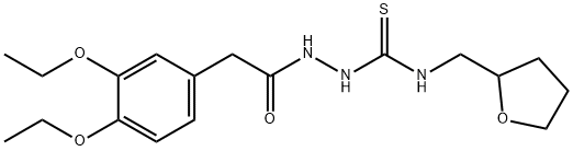 1-[[2-(3,4-diethoxyphenyl)acetyl]amino]-3-(oxolan-2-ylmethyl)thiourea Struktur