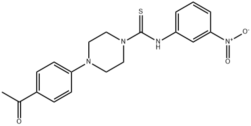 4-(4-acetylphenyl)-N-(3-nitrophenyl)piperazine-1-carbothioamide Struktur