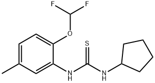 1-cyclopentyl-3-[2-(difluoromethoxy)-5-methylphenyl]thiourea Struktur