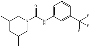 3,5-dimethyl-N-[3-(trifluoromethyl)phenyl]piperidine-1-carboxamide Struktur