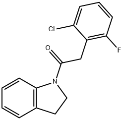 2-(2-chloro-6-fluorophenyl)-1-(2,3-dihydroindol-1-yl)ethanone Struktur