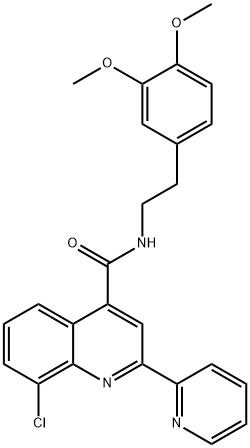 8-chloro-N-[2-(3,4-dimethoxyphenyl)ethyl]-2-pyridin-2-ylquinoline-4-carboxamide Struktur