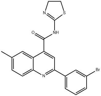 2-(3-bromophenyl)-N-(4,5-dihydro-1,3-thiazol-2-yl)-6-methylquinoline-4-carboxamide Struktur