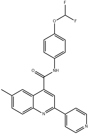 N-[4-(difluoromethoxy)phenyl]-6-methyl-2-pyridin-4-ylquinoline-4-carboxamide Struktur