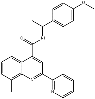 N-[1-(4-methoxyphenyl)ethyl]-8-methyl-2-pyridin-2-ylquinoline-4-carboxamide Struktur