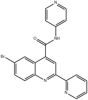 6-bromo-2-pyridin-2-yl-N-pyridin-4-ylquinoline-4-carboxamide Struktur