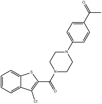 1-[4-[4-(3-chloro-1-benzothiophene-2-carbonyl)piperazin-1-yl]phenyl]ethanone Structure