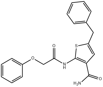 5-benzyl-2-[(2-phenoxyacetyl)amino]thiophene-3-carboxamide Structure