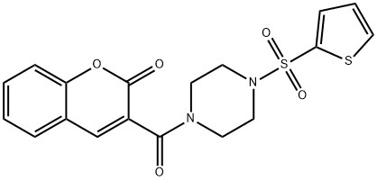 3-(4-thiophen-2-ylsulfonylpiperazine-1-carbonyl)chromen-2-one Struktur