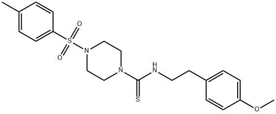 N-[2-(4-methoxyphenyl)ethyl]-4-(4-methylphenyl)sulfonylpiperazine-1-carbothioamide Struktur