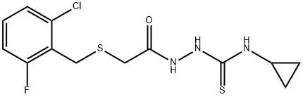 1-[[2-[(2-chloro-6-fluorophenyl)methylsulfanyl]acetyl]amino]-3-cyclopropylthiourea Struktur