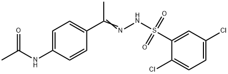 N-[4-[(Z)-N-[(2,5-dichlorophenyl)sulfonylamino]-C-methylcarbonimidoyl]phenyl]acetamide Struktur