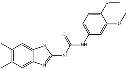 1-(3,4-dimethoxyphenyl)-3-(5,6-dimethyl-1,3-benzothiazol-2-yl)urea Struktur