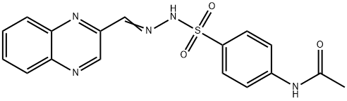 N-[4-[[(E)-quinoxalin-2-ylmethylideneamino]sulfamoyl]phenyl]acetamide Struktur