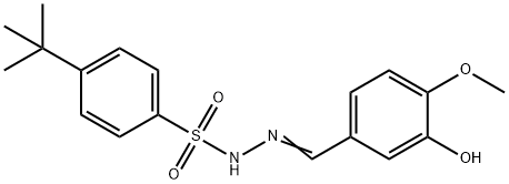 4-tert-butyl-N-[(Z)-(3-hydroxy-4-methoxyphenyl)methylideneamino]benzenesulfonamide Struktur