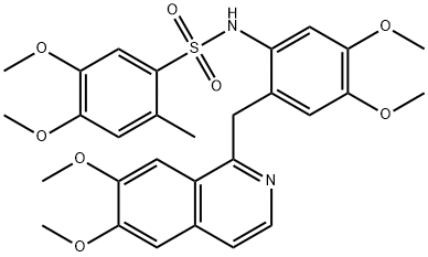 N-[2-[(6,7-dimethoxyisoquinolin-1-yl)methyl]-4,5-dimethoxyphenyl]-4,5-dimethoxy-2-methylbenzenesulfonamide Struktur