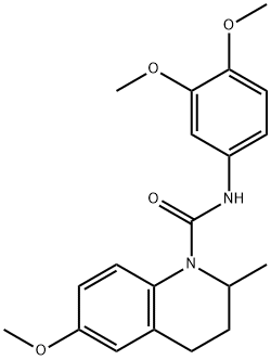 N-(3,4-dimethoxyphenyl)-6-methoxy-2-methyl-3,4-dihydro-2H-quinoline-1-carboxamide Struktur