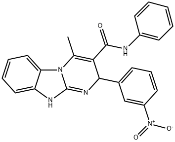 4-methyl-2-(3-nitrophenyl)-N-phenyl-2,10-dihydropyrimido[1,2-a]benzimidazole-3-carboxamide Struktur