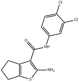 2-amino-N-(3,4-dichlorophenyl)-5,6-dihydro-4H-cyclopenta[b]thiophene-3-carboxamide Struktur