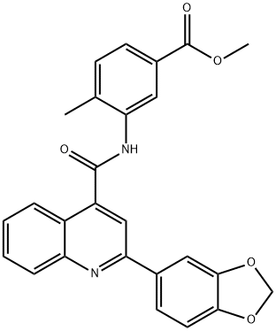 methyl 3-[[2-(1,3-benzodioxol-5-yl)quinoline-4-carbonyl]amino]-4-methylbenzoate Struktur