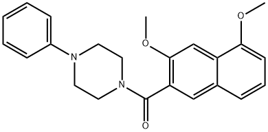 (3,5-dimethoxynaphthalen-2-yl)-(4-phenylpiperazin-1-yl)methanone Struktur