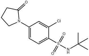 N-tert-butyl-2-chloro-4-(2-oxopyrrolidin-1-yl)benzenesulfonamide Struktur