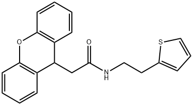 N-(2-thiophen-2-ylethyl)-2-(9H-xanthen-9-yl)acetamide Struktur