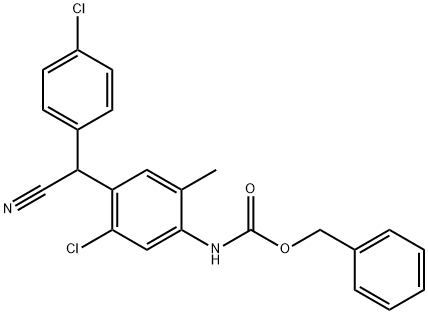 benzyl N-[5-chloro-4-[(4-chlorophenyl)-cyanomethyl]-2-methylphenyl]carbamate Struktur