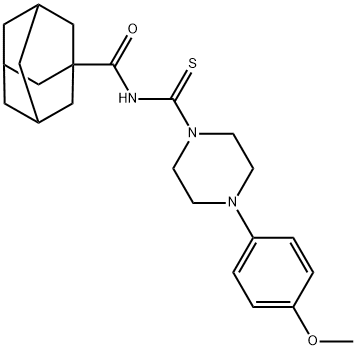 N-[4-(4-methoxyphenyl)piperazine-1-carbothioyl]adamantane-1-carboxamide Struktur