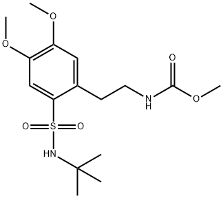 methyl N-[2-[2-(tert-butylsulfamoyl)-4,5-dimethoxyphenyl]ethyl]carbamate Struktur