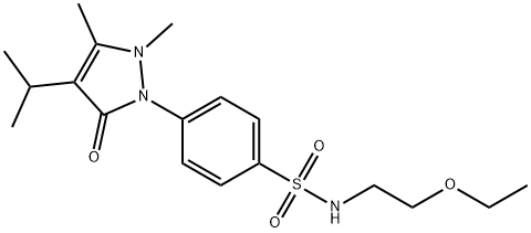 4-(2,3-dimethyl-5-oxo-4-propan-2-ylpyrazol-1-yl)-N-(2-ethoxyethyl)benzenesulfonamide Struktur