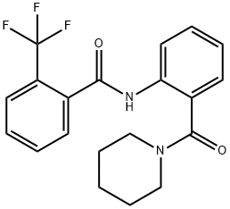 N-[2-(piperidine-1-carbonyl)phenyl]-2-(trifluoromethyl)benzamide Struktur