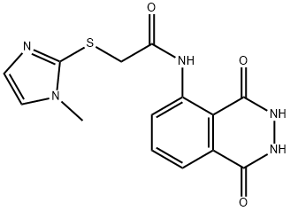 N-(1,4-dioxo-2,3-dihydrophthalazin-5-yl)-2-(1-methylimidazol-2-yl)sulfanylacetamide Struktur