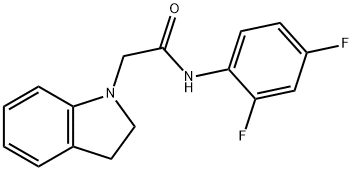 N-(2,4-difluorophenyl)-2-(2,3-dihydroindol-1-yl)acetamide Struktur