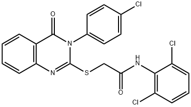 2-[3-(4-chlorophenyl)-4-oxoquinazolin-2-yl]sulfanyl-N-(2,6-dichlorophenyl)acetamide Struktur