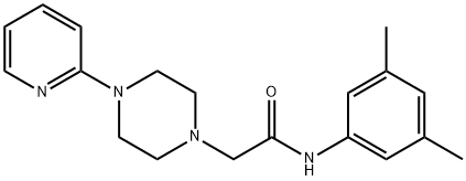 N-(3,5-dimethylphenyl)-2-(4-pyridin-2-ylpiperazin-1-yl)acetamide Struktur