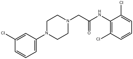 2-[4-(3-chlorophenyl)piperazin-1-yl]-N-(2,6-dichlorophenyl)acetamide Struktur