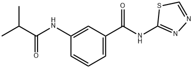 3-(2-methylpropanoylamino)-N-(1,3,4-thiadiazol-2-yl)benzamide Struktur