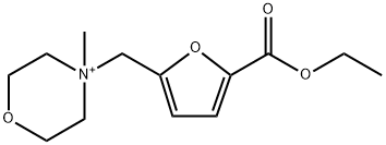 ethyl 5-[(4-methylmorpholin-4-ium-4-yl)methyl]furan-2-carboxylate Struktur